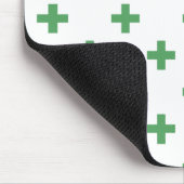 Groene polka kruist wit muismat (Hoek)