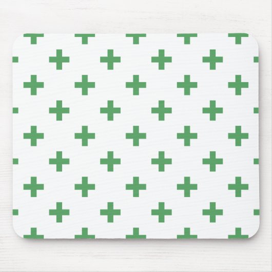Groene polka kruist wit muismat (Voorkant)