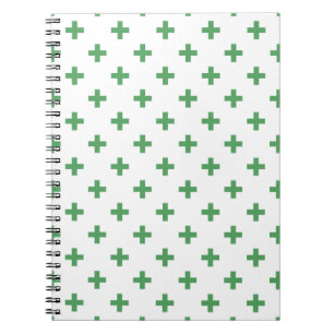 Groene polka kruist wit notitieboek