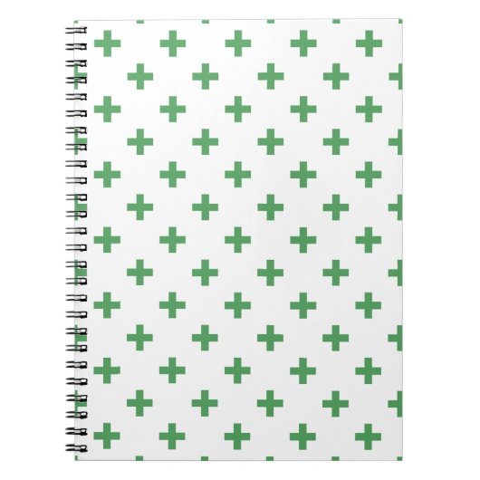 Groene polka kruist wit notitieboek (Voorkant)