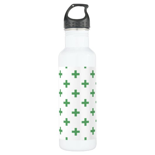 Groene polka kruist wit waterfles  (Voorkant)