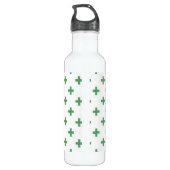 Groene polka kruist wit waterfles  (Achterkant)