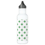 Groene polka kruist wit waterfles  (Links)