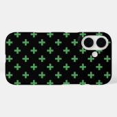 Groene polka kruist zwart Case-Mate iPhone case (Achterkant (horizontaal))