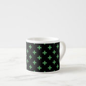 Groene polka kruist zwart espresso kop (Voorkant rechts)
