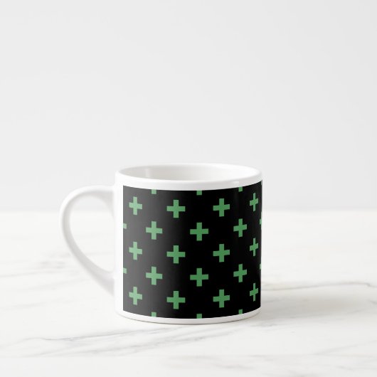 Groene polka kruist zwart espresso kop (Links)