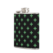 Groene polka kruist zwart heupfles (Links)