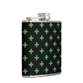 Groene polka kruist zwart heupfles (Rechts)
