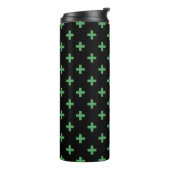 Groene polka kruist zwart thermosbeker (Gedraaid links)