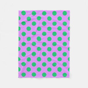 Groene polka-punten op lila fleece deken