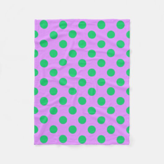 Groene polka-punten op lila fleece deken (Voorkant)