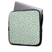 groene polka stiplaptop hoes (Voorkant Links)