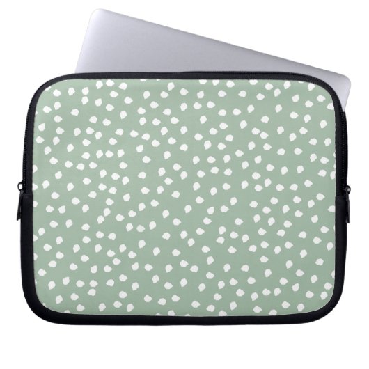 groene polka stiplaptop hoes (Voorkant)