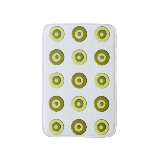 Groene polka stippen. badmat (Voorkant Verticaal)