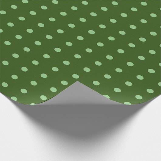 Groene polka stippen eenvoudig minimaal cadeaupapier (Hoek)