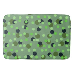 groene polka stippen in verschillende tinten badmat