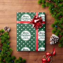 Groene Polka stippen Kerst inpakpapier