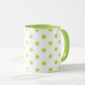Groene polka stippen koffie mok (Voorkant rechts)