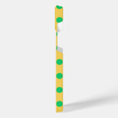 Groene polka-stippen op geel iPhone hoesje (Linkerkant)