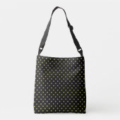 Groene polka-stippen op zwart crossbody tas (Achterkant)