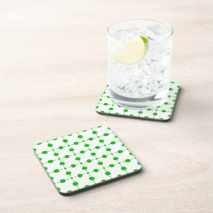 Groene polka stippen, polka stippenpatroon, stippe bier onderzetter