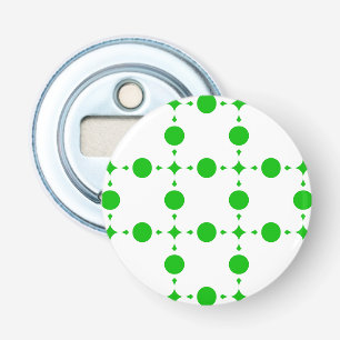 Groene polka stippen, polka stippenpatroon, stippe button flesopener