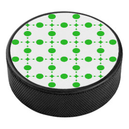 Groene polka stippen, polka stippenpatroon, stippe hockey puck