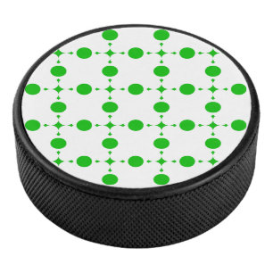 Groene polka stippen, polka stippenpatroon, stippe hockey puck