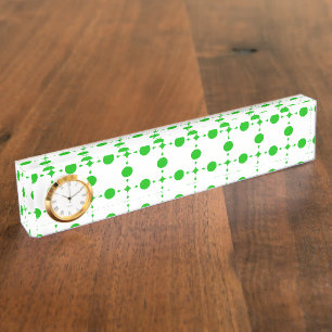 Groene polka stippen, polka stippenpatroon, stippe naambordje