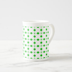 Groene polka stippen, polka stippenpatroon, stippe porselein kop