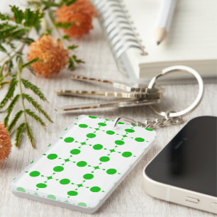 Groene polka stippen, polka stippenpatroon, stippe sleutelhanger