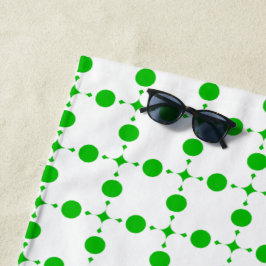 Groene polka stippen, polka stippenpatroon, stippe strandlaken