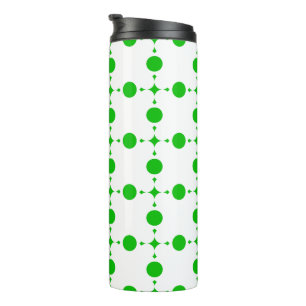 Groene polka stippen, polka stippenpatroon, stippe thermosbeker