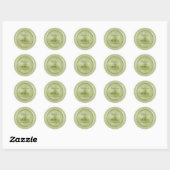 Groene Polkadot bruiloft Ronde Sticker (Vel)
