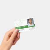 Groene Polygons Logo & Foto Personeels-ID Badge (Handheld)