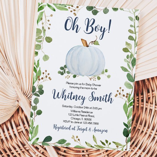 Groene Pompoen Baby Shower Kaart