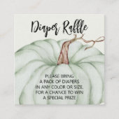 Groene Pompoen Baby shower Luier Raffle Informatiekaartje (Voorkant)