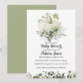 Groene Pompoen Baby Shower Uitnodiging (Voorkant / Achterkant)
