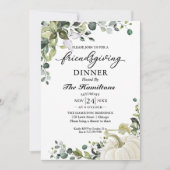 Groene Pompoen Friendsgiving Dinner Uitnodiging (Voorkant)