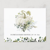 Groene Pompoen Herfst Baby Shower Advieskaarten (Achterkant)