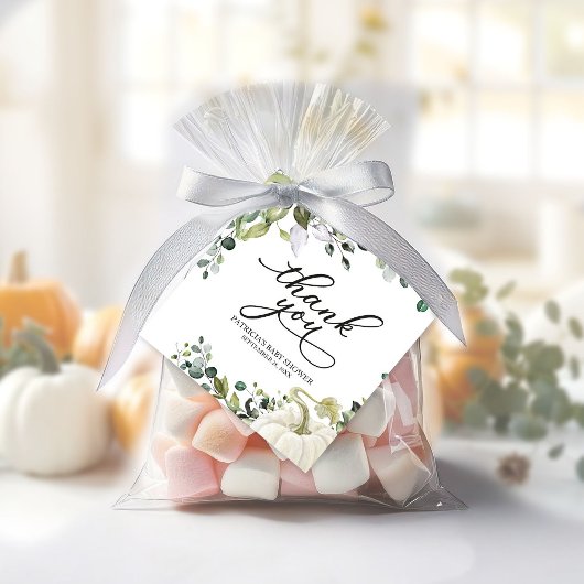 Groene Pompoen Herfst Baby Shower Bedankjes Labels