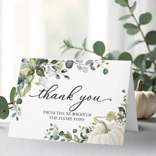 Groene Pompoen Herfst Baby Shower Bedankt Kaart