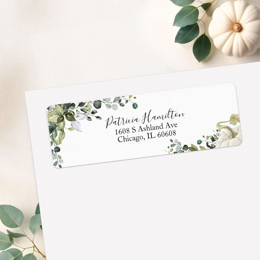 Groene Pompoen Herfst Baby Shower Etiket