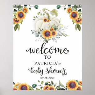 Groene pompoen herfst baby shower welkomstbord poster