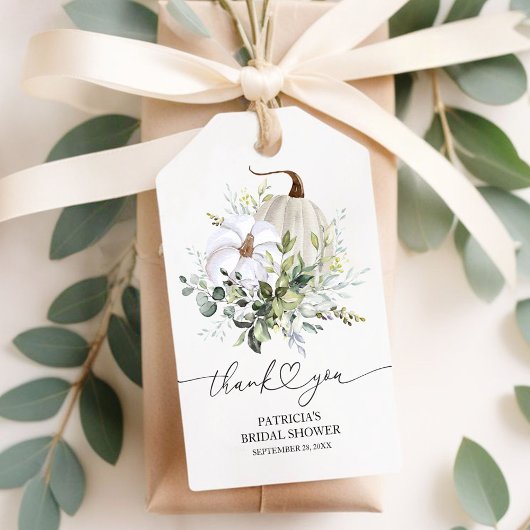 Groene Pompoen Herfst Bruidsdiner Favorietje Cadeaulabel