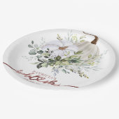 Groene Pompoen Herfst Bruidsdiner Papieren Bord (Gekanteld)