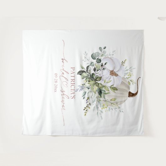 Groene pompoen herfst bruidsdouche achtergrond wandkleed (Voorkant (horizontaal))