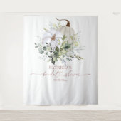 Groene pompoen herfst bruidsdouche achtergrond wandkleed (Voorkant)