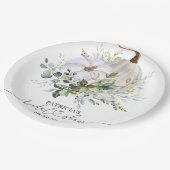 Groene Pompoen Herfst Bruidsfeest Papieren Bordje (Gekanteld)