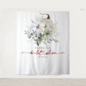 Groene Pompoen Herfst Bruidsmeisjesfeest Achtergro Wandkleed (Voorkant)